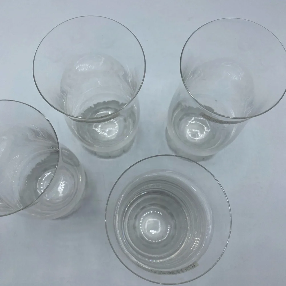 Rare Nachtmann Noblesse Crystal Highball Tumblers Set Of 4 Rose Detailed Base